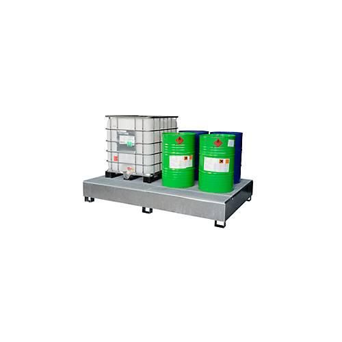 4052886333648 - IBC-Auffangwanne GS2a Stahl 1000 l Auffangvolumen lackiert mit Abfüllfläche L 2680 x B 1610 x H 400 mm 4052886333648 - IBC-Auffangwanne GS2a Stahl 1000 l Auffangvolumen lackiert mit Abfüllfläche L 2680 x B 1610 x H 400 mm