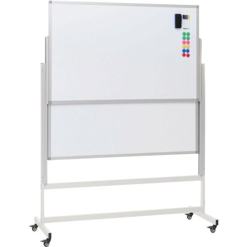 4057651861746 - - Whiteboard 656 Magnettafel zwei Tafeln beidseitig beschreibbar höhenverstellbar rollbar inkl Zubehör 101x69cm