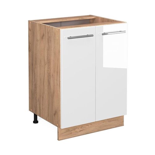 4066731391349 - Küchenunterschrank Fame-Line Weiß Hochglanz 60 cm  ap Marmor Vicco