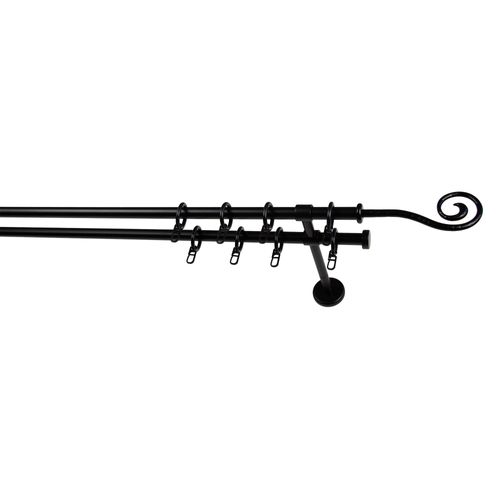9002777314084 - Gardinenstange GARESA ESPERANCA Gardinenstangen Gr L 440 cm Ø 16 mm 2 läufig schwarz Kinder Gardinenstangen für Vorhanggarnitur verlängerbar Endknopf Spirale Eisen mit Ringe 9002777314084 - Gardinenstange GARESA ESPERANCA Gardinenstangen Gr L 440 cm Ø 16 mm 2 läufig schwarz Kinder Gardinenstangen für Vorhanggarnitur verlängerbar Endknopf Spirale Eisen mit Ringe