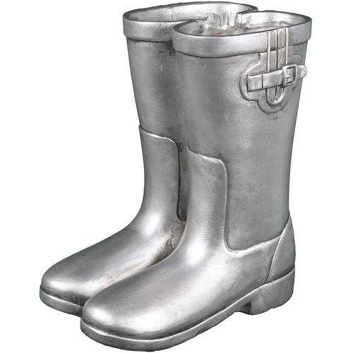4050223718042 - Wanddekoobjekt Gummistiefel Paar Wanddekoobjekte Gr B H T 15 cm x 28 cm x 23 cm silberfarben (antiksilber) Wanddekoration Wanddekoobjekte
