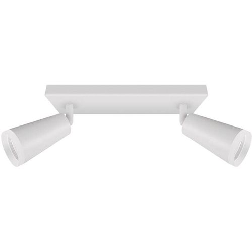 4255596689146 - Licht-erlebnisse - Deckenstrahler Aluminium verstellbar Weiß GU10 2-flammig länglich Spot Lampe Decke - Weiß