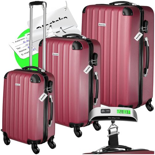 4061173255839 - tectake® 3er Kofferset 3-teilig aus robustem ABS-Kunststoff inkl Kofferwaage und -anhänger 360° drehbare abnehmbare Rollen mit Sicherheitszahlenschloss 4061173255839 - tectake® 3er Kofferset 3-teilig aus robustem ABS-Kunststoff inkl Kofferwaage und -anhänger 360° drehbare abnehmbare Rollen mit Sicherheitszahlenschloss