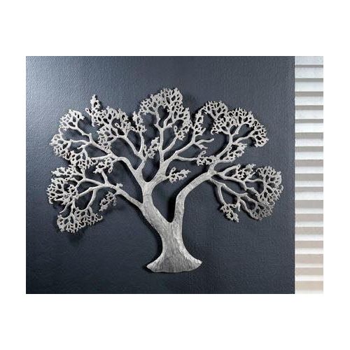 4009079680621 - Wanddekoobjekt GILDE Wandrelief Baum silber Wanddekoobjekte Gr B H T 780 cm x 62 cm x 30 cm silberfarben Wanddekoration Wanddekoobjekte Wanddeko aus Metall dekorativ im Esszimmer & Wohnzimmer