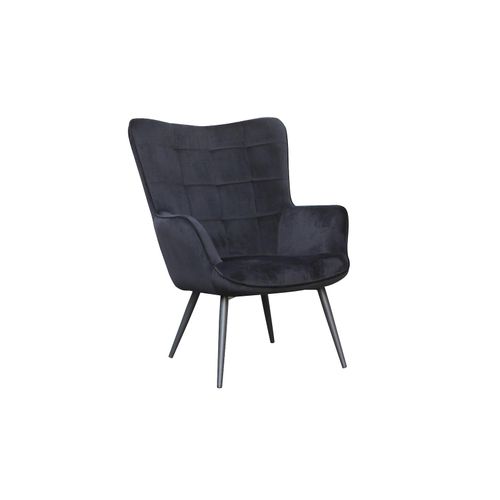 4251942206210 - Sessel UTA Samtbzeug schwarz Gestell Metall schwarz 4251942206210 - Sessel UTA Samtbzeug schwarz Gestell Metall schwarz