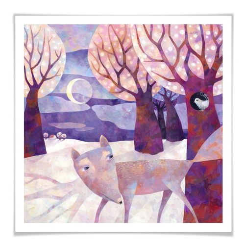 4063129159475 - Poster WALL-ART Märchen Wandbilder Winterwald Bilder Gr B H T 120 cm x 120 cm x 01 cm Landschaft 1 St bunt Poster Bilder Poster Wandbild Bild Wandposter