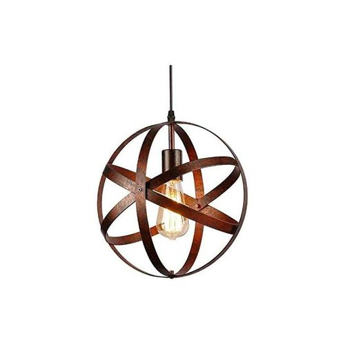 0788341953789 - Goeco - Vintage Industrielle led Pendelleuchte Φ30cm Hängelampe Deckenlampe Industrial Kronleuchter Retro Metall Sphärische Lampe Deckenleuchte für