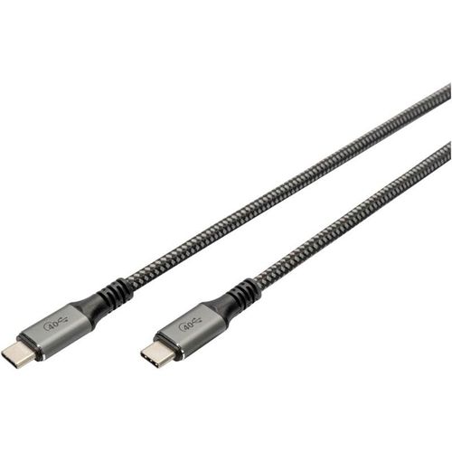 4016032485865 - USB-C® Kabel USB4® USB-C® Stecker 1 m Schwarz Geflechtschirm Geschirmt reißfest Rund Ultra HD (8K) DB-300443-010-S