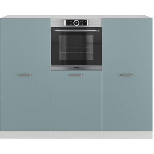 4066731345663 - Küchenzeile R-Line Solid Weiß Blau Grau 180 cm modern Küchenschränke Küchenmöbel