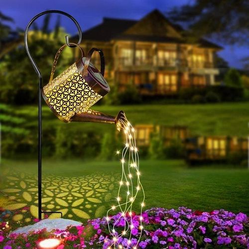 9022090386100 - Readcly - Antik-Bronze-Retro-Bewässerungslichter Solar-LED-Lichter mit Ständer Wasserkocher-Licht dekorative Lichter für Weg Hof Baum Rasen