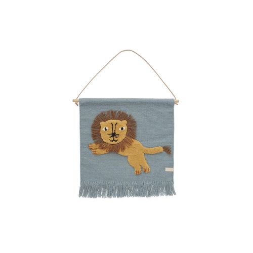 5712195009939 - OYOY - Kinder-Wandteppich mit Tiermotiv Löwe tourmaline 5712195009939 - OYOY - Kinder-Wandteppich mit Tiermotiv Löwe tourmaline