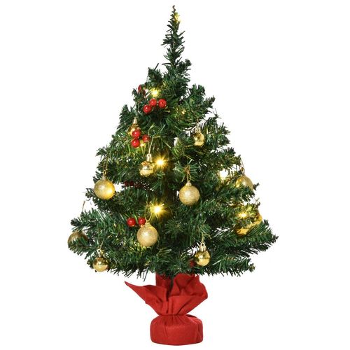 4250871278800 - Christbaum mit Stechpalmenbeeren grün rot gold 20 x 60 cm (ØxH) Künstlicher Tannenbaum Weihnachtsbaum Xmas tree