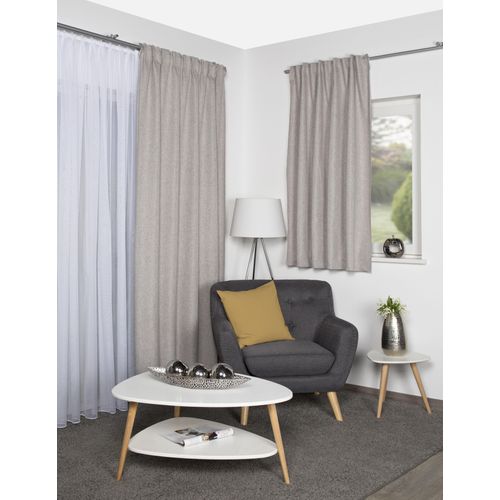 4056751405706 - Gardine HOME BASICS SANDA Set Gr 2 grau (taupe) Gardinen 160cm Multifunktionsband 450cm Polyester Fertigschal blackout B450cm H160cm