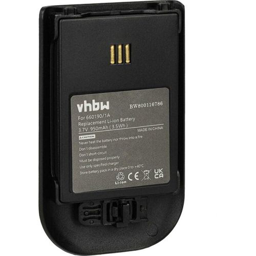 4069099567456 - 1x Akku kompatibel mit Innovaphone IP63 schnurlos Festnetz Telefon (930 mAh 37 v Li-Ion) Schwarz - Vhbw