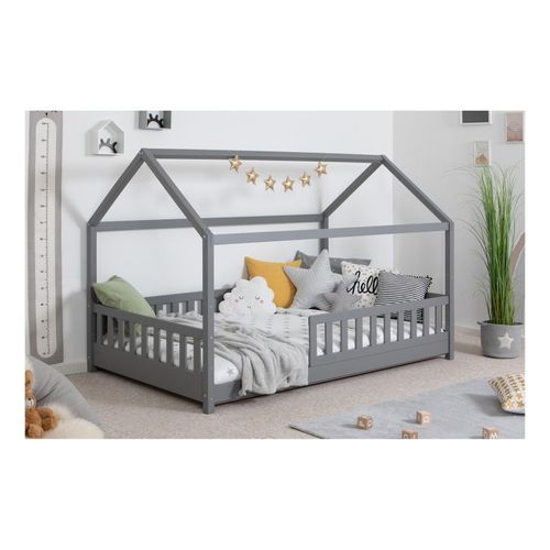 4251105969037 - TiCAA TiCAA Kinderbett Hausbett Kay 90x200 cm 100x200 cm 120x200 cm 140x200 für Jungen & Mädchen inkl Rolllattenrost Rausfallschutz variabel Montessori Bett weiß aus Kiefer Massivholz 4251105969037 - TiCAA TiCAA Kinderbett Hausbett Kay 90x200 cm 100x200 cm 120x200 cm 140x200 für Jungen & Mädchen inkl Rolllattenrost Rausfallschutz variabel Montessori Bett weiß aus Kiefer Massivholz