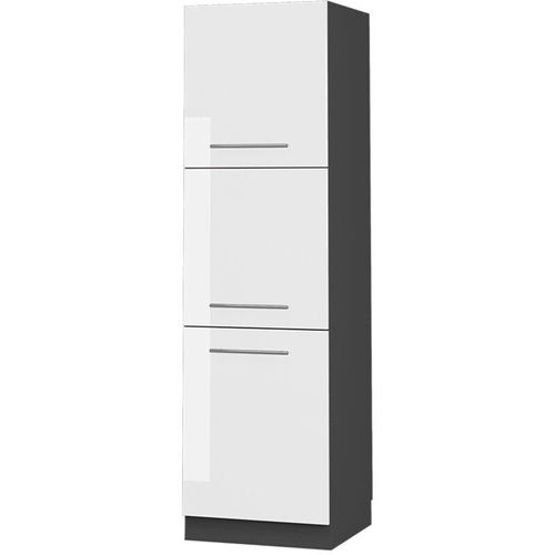 4066731195930 - Herdumbauschrank Küchenschrank Küchenmöbel Fame-Line Anthrazit Weiß 60 cm modern Hochglanz Küche Einbauküche Blende Herdschrank Hochschrank Küchenzeile Drehtür Einlegeboden