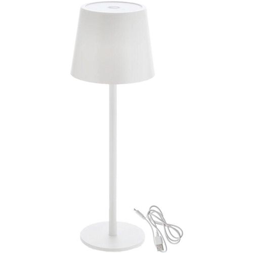 4069055002267 - Metall Akku Touch Leuchte 26 x 9 cm - weiß   wiederaufladbar - Design Tischleuchte mit LED in kalt und warm weiß - Nachttischlampe Deko Lampe dimmbar