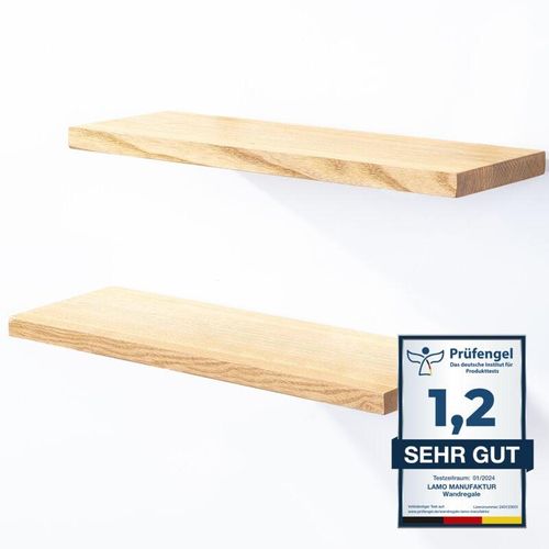 4064755205697 - 2 Stück Wandregal aus Holz mit unsichtbarer Befestigung 2x 42cm Wandregal aus 100 % echtem Holz Hängeregal für Wohnzimmer Schlafzimmer Wandregale