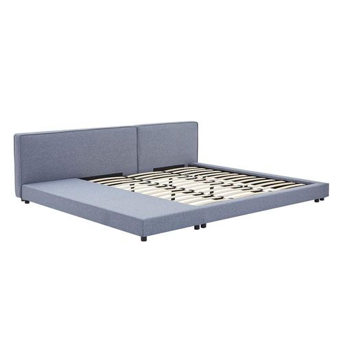 4058166293411 - HOME DELUXE Bett mit Ablage GALAXIS – 180 x 200 cm Grau mit Matratze H3 H4