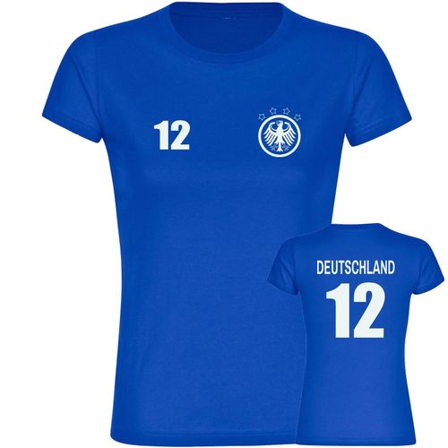 4068859261436 - multifanshop Damen T-Shirt - Deutschland - Adler Retro Trikot 12 - Druck weiß - Frauen 4068859261436 - multifanshop Damen T-Shirt - Deutschland - Adler Retro Trikot 12 - Druck weiß - Frauen