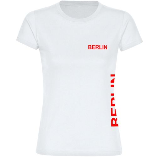 4068859072858 - multifanshop Damen T-Shirt - Berlin rot - Brust & Seite - Druck rot - Frauen 4068859072858 - multifanshop Damen T-Shirt - Berlin rot - Brust & Seite - Druck rot - Frauen
