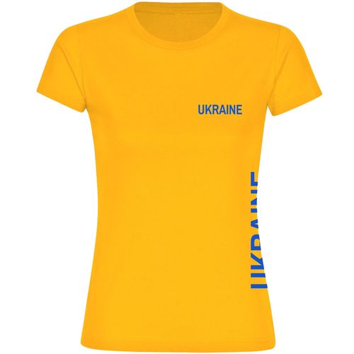 4068859297848 - multifanshop Damen T-Shirt - Ukraine - Brust & Seite - Druck blau - Frauen 4068859297848 - multifanshop Damen T-Shirt - Ukraine - Brust & Seite - Druck blau - Frauen