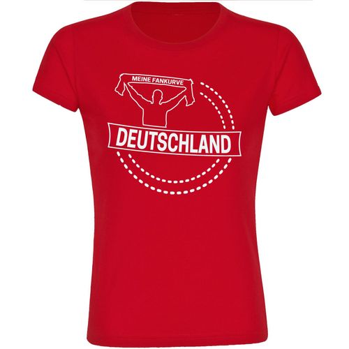 4068859269043 - multifanshop Damen T-Shirt - Deutschland - Meine Fankurve - Druck weiß - Frauen