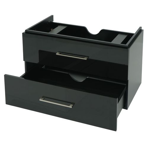 4057651395302 - Premium Waschbeckenunterschrank MCW-D16 Waschtischunterschrank Waschtisch Badmöbel hochglanz 90cm ~ schwarz