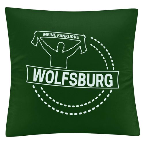 4068859180348 - multifanshop Kissenbezug - Wolfsburg - Meine Fankurve - Druck weiß - Kissen 4068859180348 - multifanshop Kissenbezug - Wolfsburg - Meine Fankurve - Druck weiß - Kissen