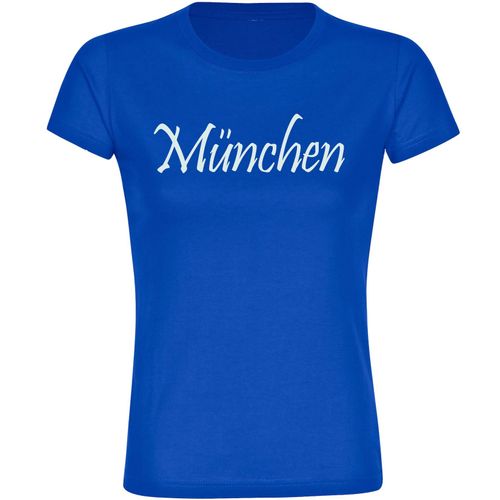 4068859067731 - multifanshop Damen T-Shirt - München blau - Schriftzug - Druck weiß - Frauen