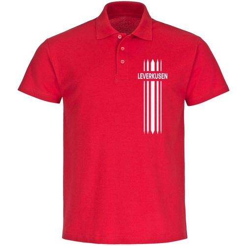 4068859127992 - multifanshop Poloshirt - Leverkusen - Streifen - Druck weiß - Polo