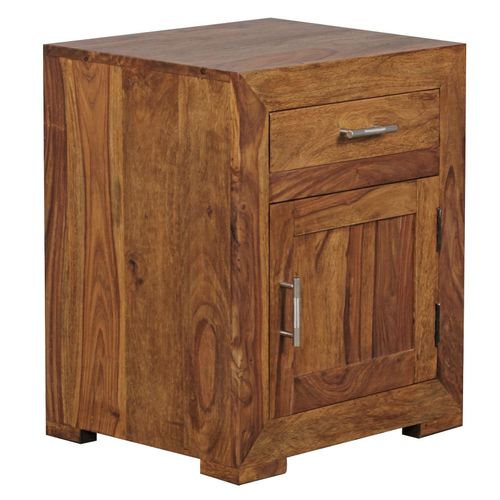 4251745759371 - Massivholz Nachtschrank Landhausstil 60 cm Höhe Schublade & Tür Sheesham-Holz 4251745759371 - Massivholz Nachtschrank Landhausstil 60 cm Höhe Schublade & Tür Sheesham-Holz