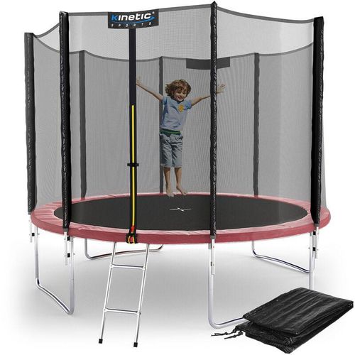 4260495757209 - KINETIC SPORTS Trampolin Outdoor Salto Plus Ø 183 244 305 366 400 430 490 cm - TÜV Rheinland geprüft Komplett-Set für Kinder USA Sprungtuch Netz Randpolster Leiter - bis zu 160kg Pink-2 Ø 305 cm Ø 305 cm Pink-2