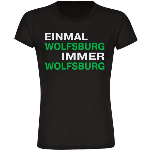 4068859181079 - multifanshop Damen T-Shirt - Wolfsburg - Einmal Immer - Druck grün - Frauen