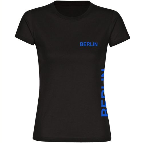 4068859013165 - multifanshop Damen T-Shirt - Berlin blau - Brust & Seite - Druck blau - Frauen