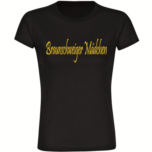 4068859205256 - multifanshop Damen T-Shirt - Braunschweig - Braunschweiger Mädchen - Druck gelb - Frauen