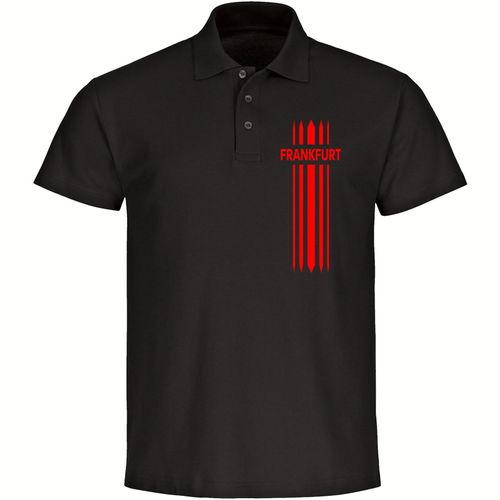 4068859122522 - multifanshop Poloshirt - Frankfurt - Streifen - Druck rot - Polo