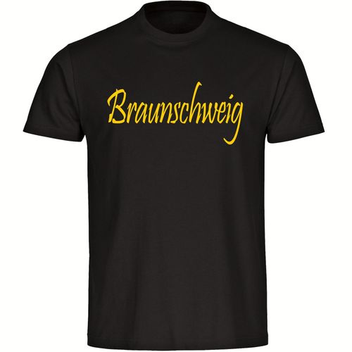 4068859205904 - multifanshop Herren T-Shirt - Braunschweig - Schriftzug - Druck gelb - Männer 4068859205904 - multifanshop Herren T-Shirt - Braunschweig - Schriftzug - Druck gelb - Männer