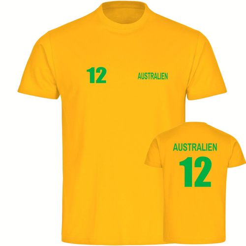 4068859276102 - multifanshop Herren T-Shirt - Australien - Trikot Nummer 12 - Druck grün - Männer