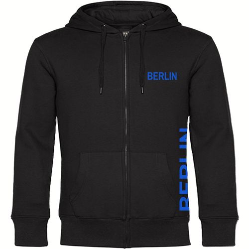 4068859013936 - multifanshop Kapuzen Sweatshirt Jacke - Berlin blau - Brust & Seite - Druck blau - Sweat