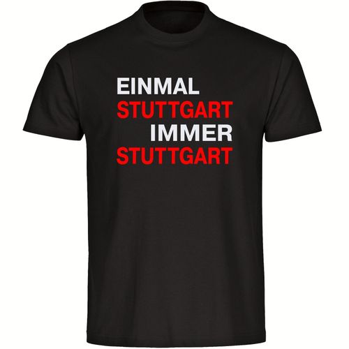4068859146108 - multifanshop Herren T-Shirt - Stuttgart - Einmal Immer - Druck rot - Männer