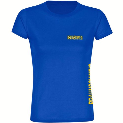 4068859198145 - multifanshop Damen T-Shirt - Braunschweig - Brust & Seite - Druck gelb - Frauen 4068859198145 - multifanshop Damen T-Shirt - Braunschweig - Brust & Seite - Druck gelb - Frauen