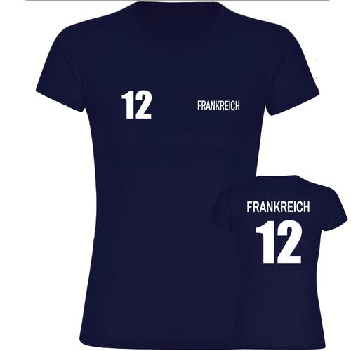 4068859308667 - multifanshop Damen T-Shirt - Frankreich - Trikot Nummer 12 - Druck weiß - Frauen 4068859308667 - multifanshop Damen T-Shirt - Frankreich - Trikot Nummer 12 - Druck weiß - Frauen