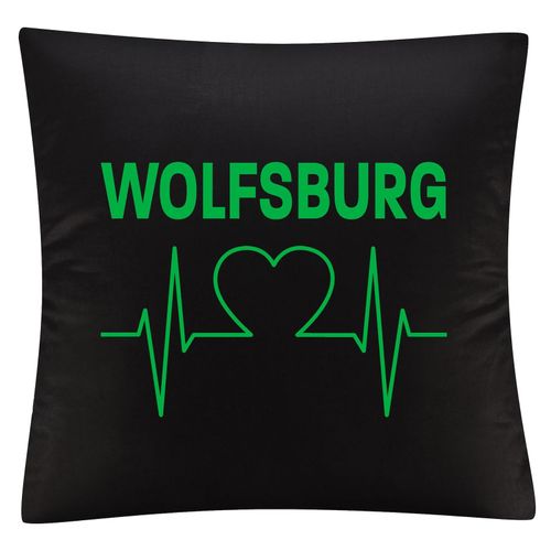 4068859175207 - multifanshop Kissenbezug - Wolfsburg - Herzschlag - Druck grün - Kissen 4068859175207 - multifanshop Kissenbezug - Wolfsburg - Herzschlag - Druck grün - Kissen
