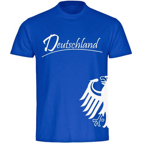 4068859250461 - multifanshop Herren T-Shirt - Deutschland - Adler seitlich - Druck weiß - Männer