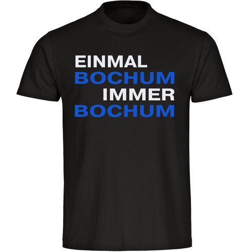 4068859057336 - multifanshop Herren T-Shirt - Bochum - Einmal Immer - Druck blau - Männer