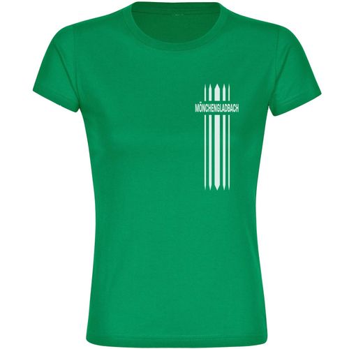 4068859176822 - multifanshop Damen T-Shirt - Mönchengladbach - Streifen - Druck weiß - Frauen
