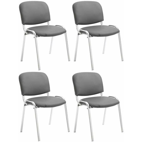 4251756460846 - 4er Set Stühle Ken Chrom Kunstleder I Gepolsterte Sitze I Stapelbar 4251756460846 - 4er Set Stühle Ken Chrom Kunstleder I Gepolsterte Sitze I Stapelbar