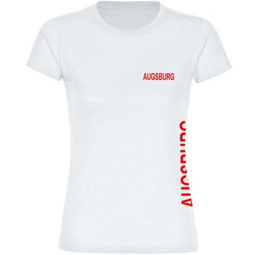 4068859070373 - multifanshop Damen T-Shirt - Augsburg - Brust & Seite - Druck rot - Frauen 4068859070373 - multifanshop Damen T-Shirt - Augsburg - Brust & Seite - Druck rot - Frauen