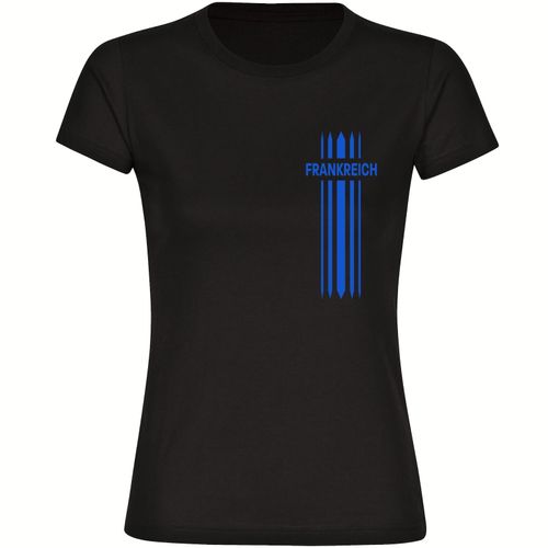 4068859309077 - multifanshop Damen T-Shirt - Frankreich - Streifen - Druck blau - Frauen